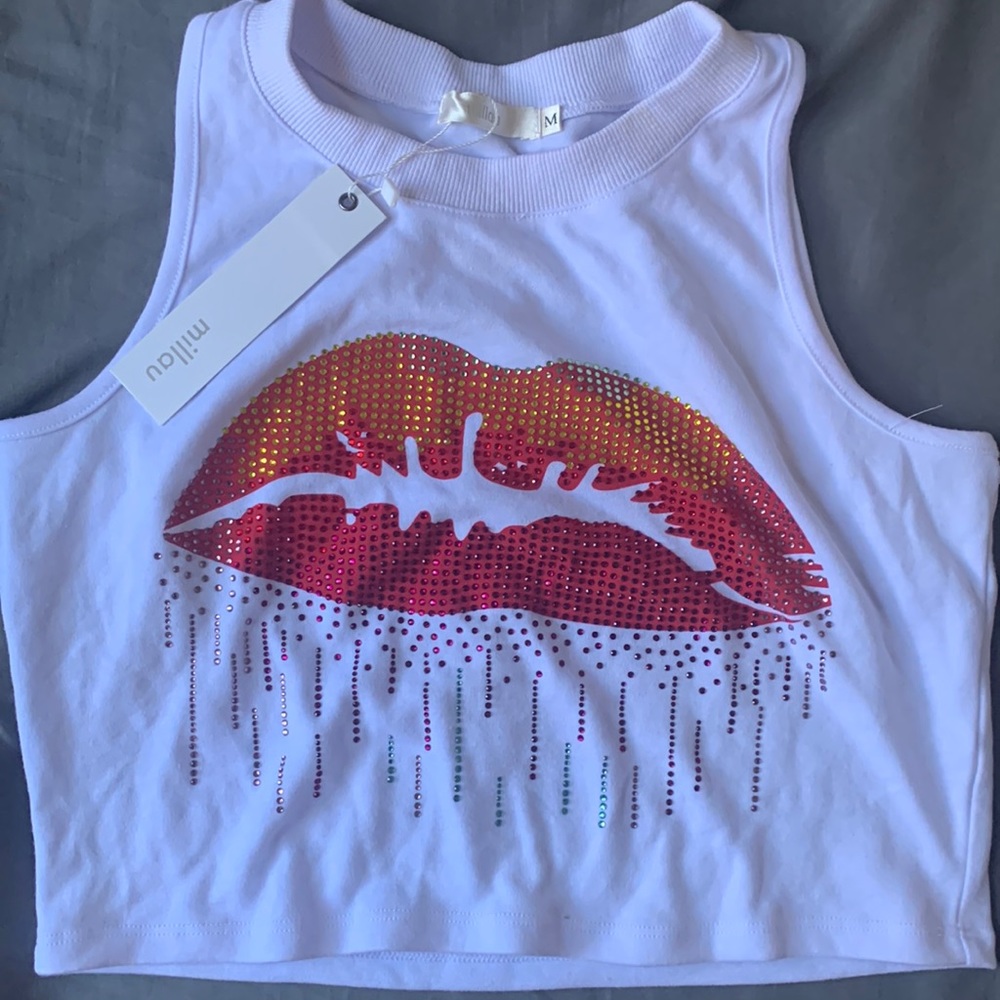 Studded Lip Millau Crop Top